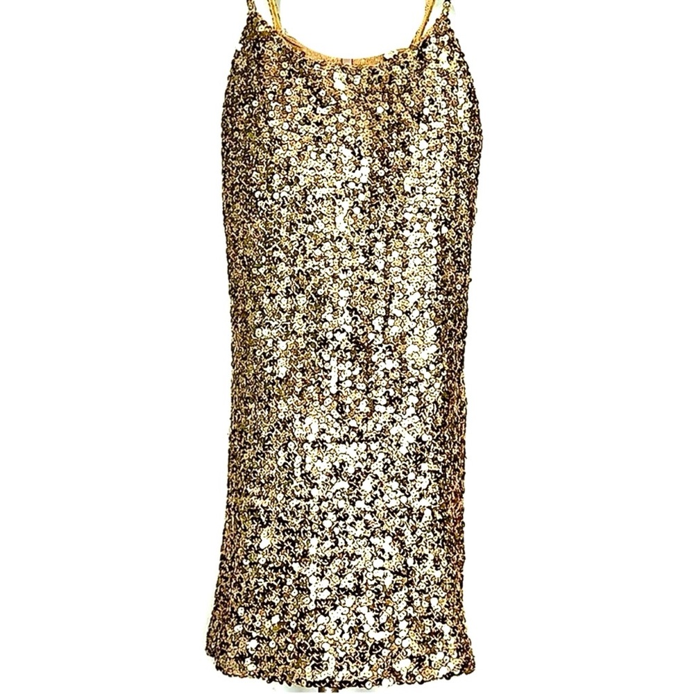 Gold Sequin Mini Dress
